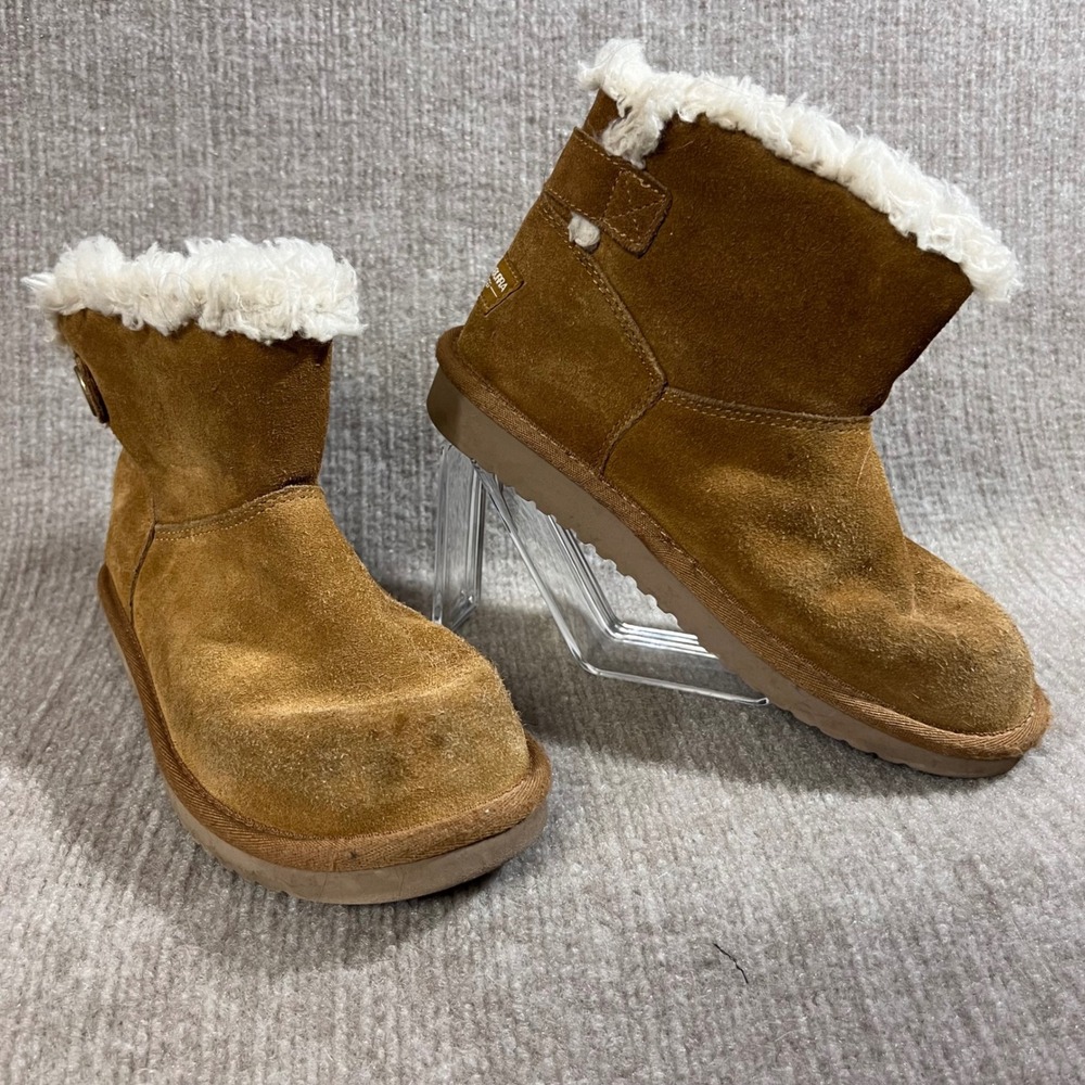 Koolaburra by UGG Suede Leather‎ Winter Boots Fur Trimmed Warm Brown Women's